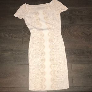 BCBG Kisha, fcuk, gray sheath